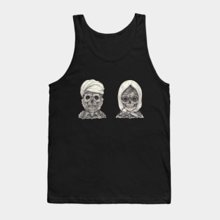 Skeleton lovers old man and old woman. Tank Top